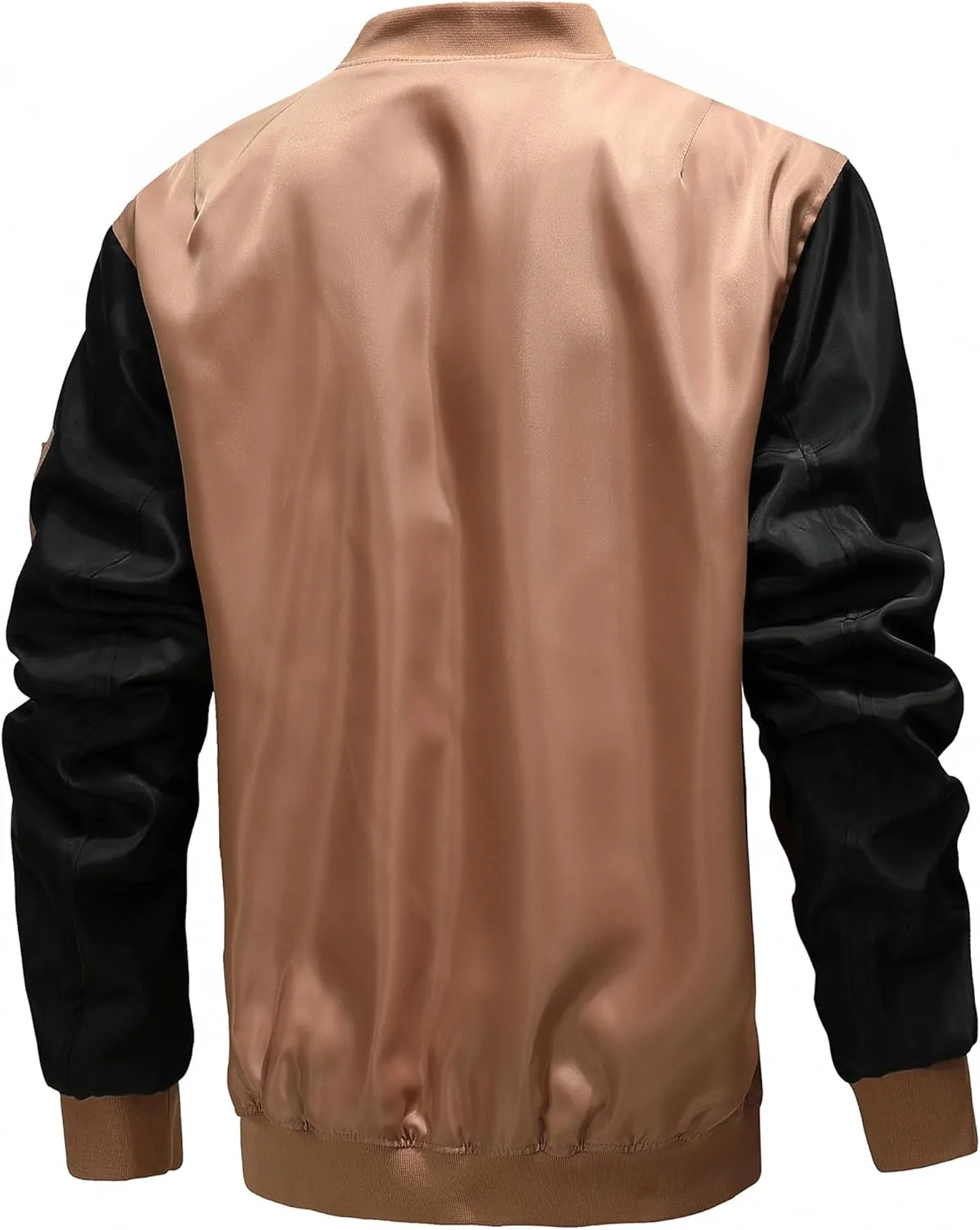 Men's Bomber Fleece Jackets Lightweight Windbreaker Full Zip Varsity Jacket Casual Coat Outwear Sportswear