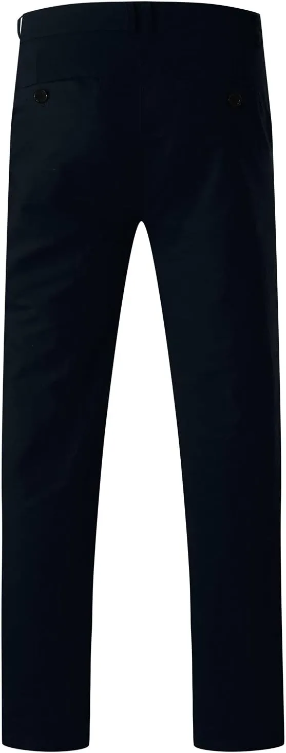 Mens Casual Pants Slim Fit Stretch Flat Front Slacks Zip Off Skinny Golf Chino Business Work Dress Pants with Pockets