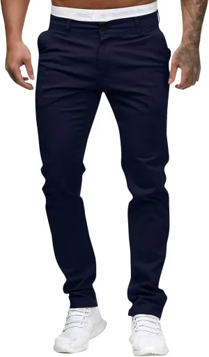 Mens Casual Pants Slim Fit Stretch Flat Front Slacks Zip Off Skinny Golf Chino Business Work Dress Pants with Pockets
