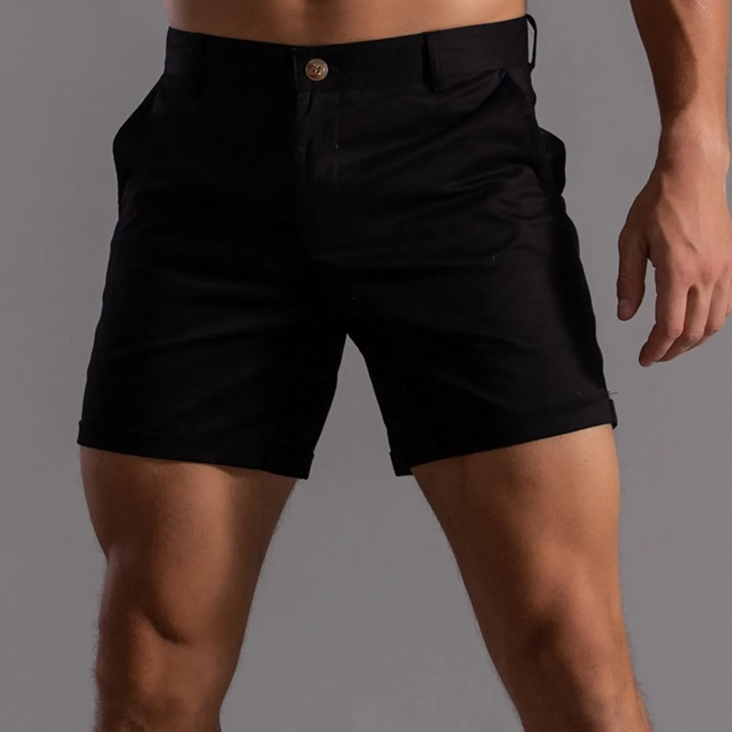Men's Fashion Cargo Shorts Below Knee Length 3/4 Capri Pants Drawstring Pockets Elastic Waist Gym Shorts