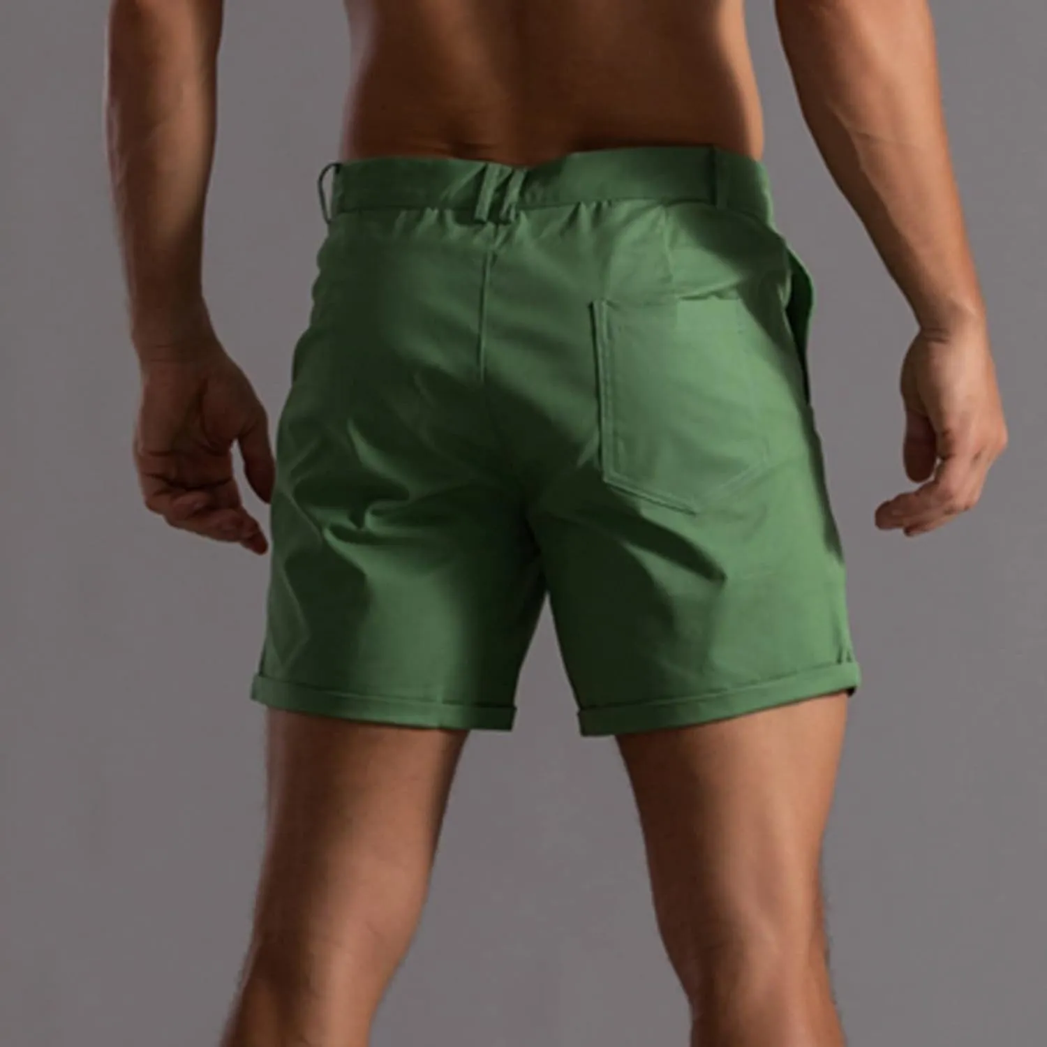 Men's Fashion Cargo Shorts Below Knee Length 3/4 Capri Pants Drawstring Pockets Elastic Waist Gym Shorts