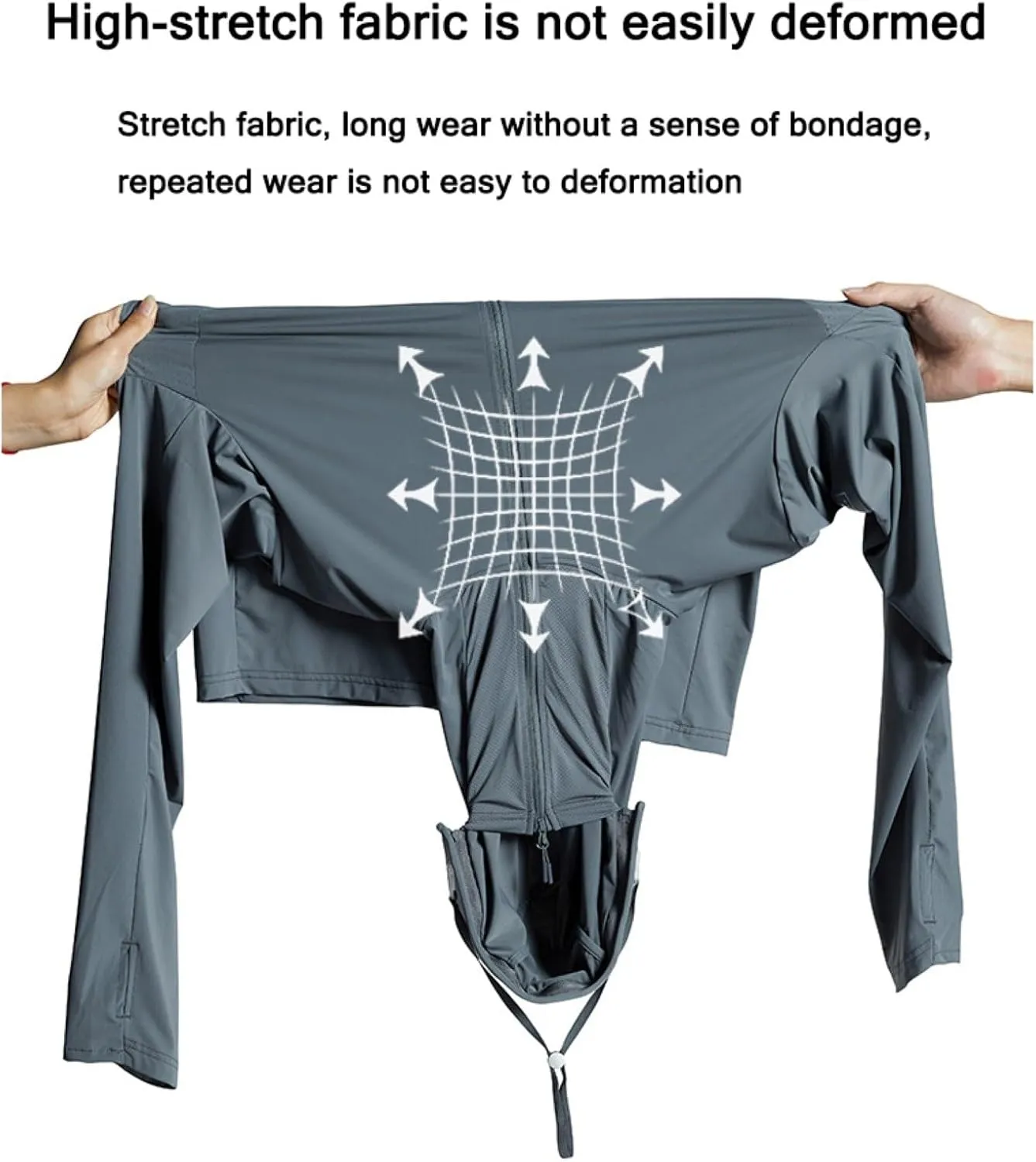 Men's Long Sleeve Lightweight Sun Hoodie UPF 100  Protection Shirt Quick Dry Athletic Loose Fit With Thumbholes (Color : Light gray, Size : 6X-Large)