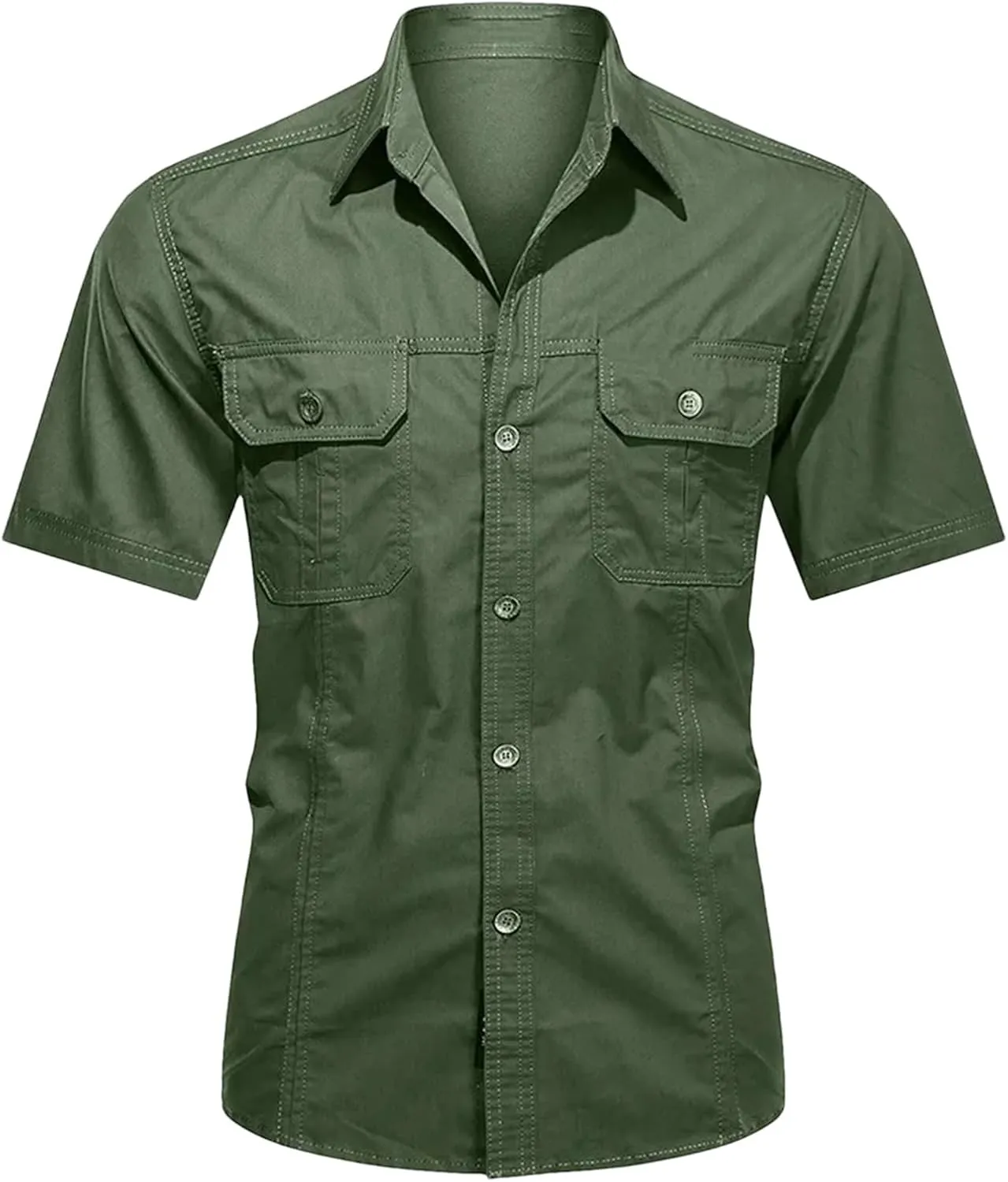 Men's Quick-Dry Cargo Shirt, Lapel Breathable Outdoor Hiking