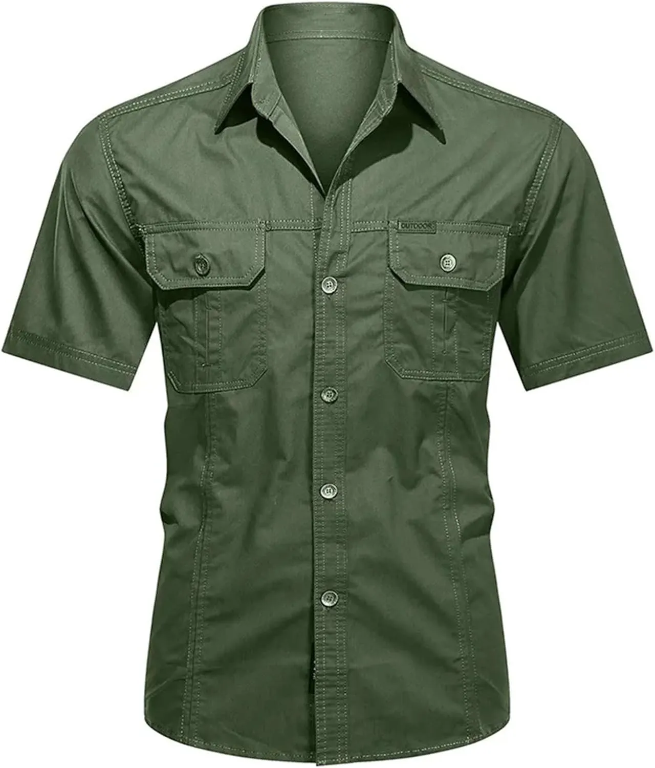 Men's Quick-Dry Cargo Shirt, Lapel Breathable Outdoor Hiking