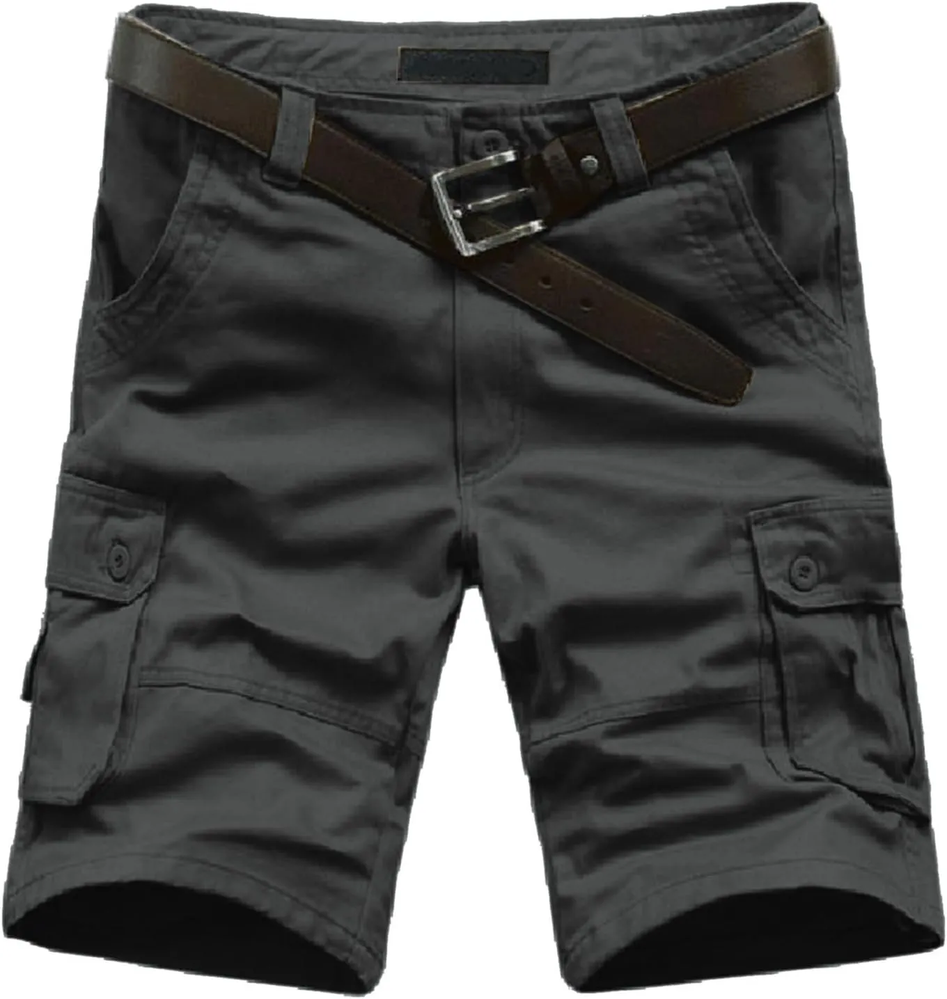 Men's Solid Color Multi Pockets Shorts Fashion Summer Leisure Pants Overalls Hiking Cargo Shorts Athletic Joggers
