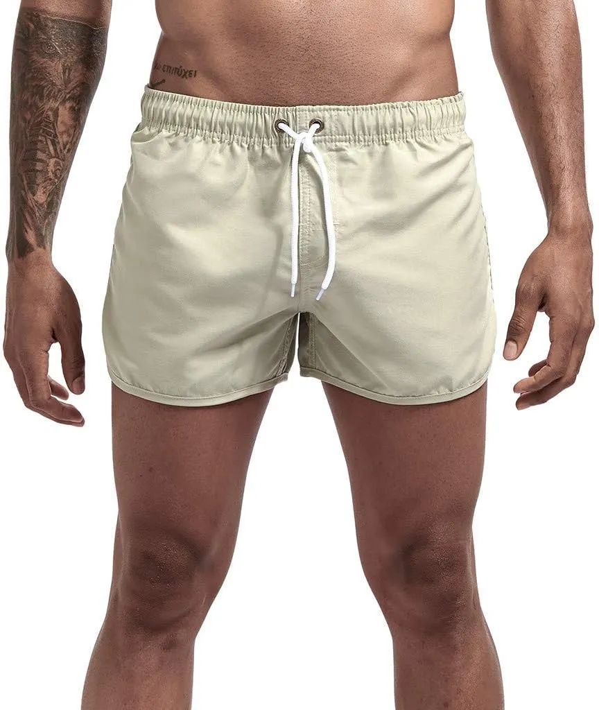 Men's Summer Shorts Lightweight Slim-Fit 5" Flat-Front Drawstring Walk Shorts Comfort Beach Stretch Chino Short