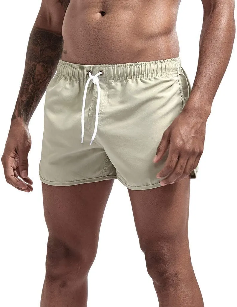 Men's Summer Shorts Lightweight Slim-Fit 5" Flat-Front Drawstring Walk Shorts Comfort Beach Stretch Chino Short