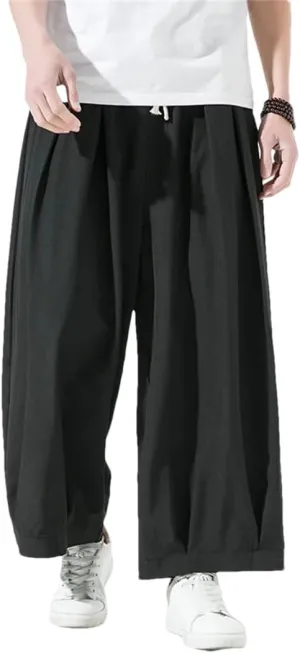 Men's Trousers Solid Color Harem Pants Harajuku Style Wide Leg Pants Male Casual Vintage Man Sweatpants Streetwear