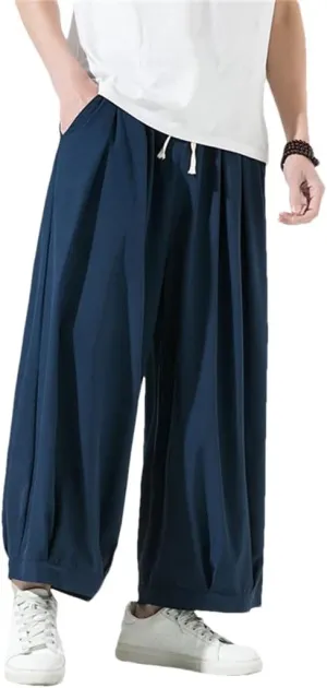 Men's Trousers Solid Color Harem Pants Harajuku Style Wide Leg Pants Male Casual Vintage Man Sweatpants Streetwear
