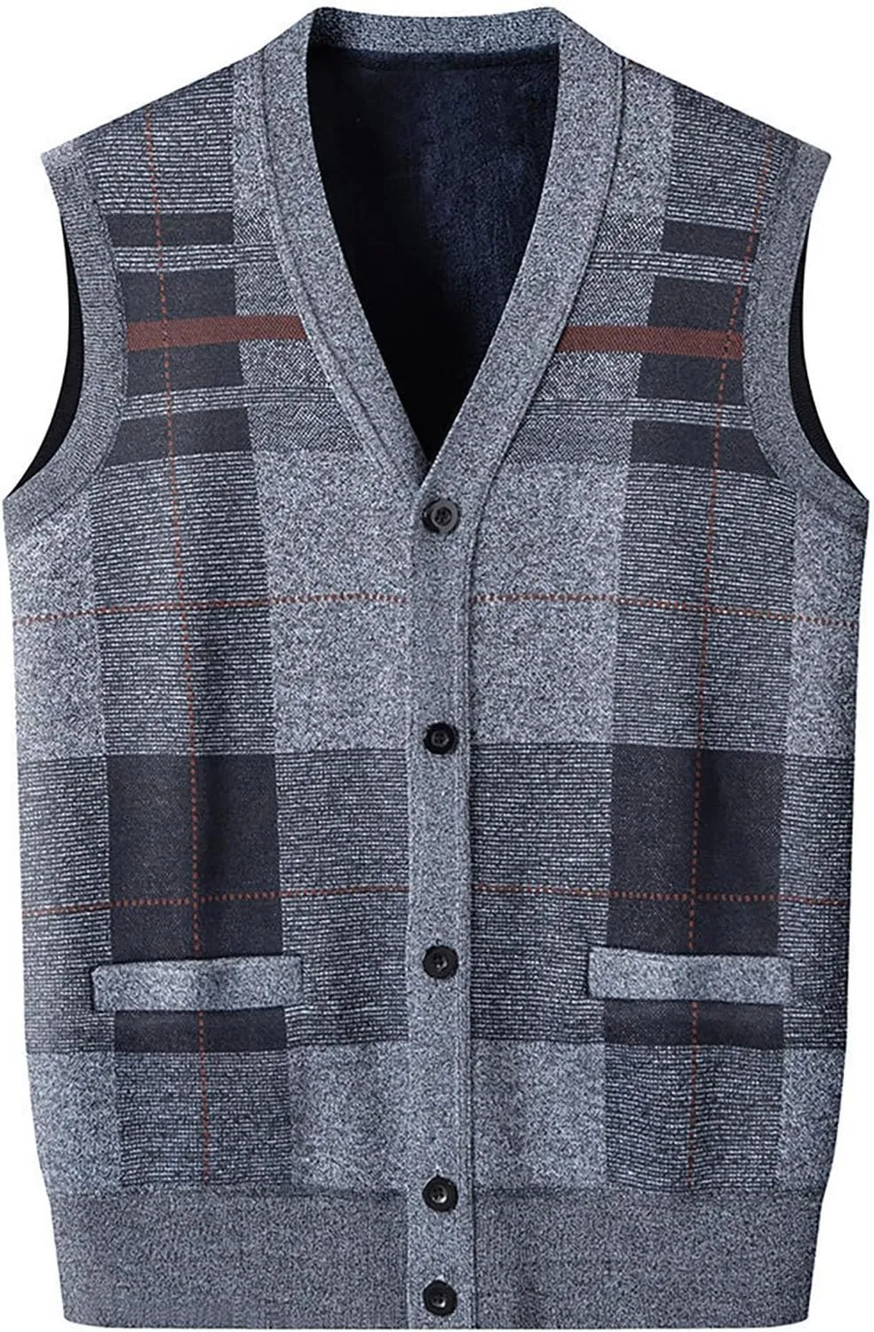 Men'S Winter Knitted Warm Vest Undershirt Men'S Inner Warm Slim Knit Sweater Vest Jacket Winter Coats for Men Long