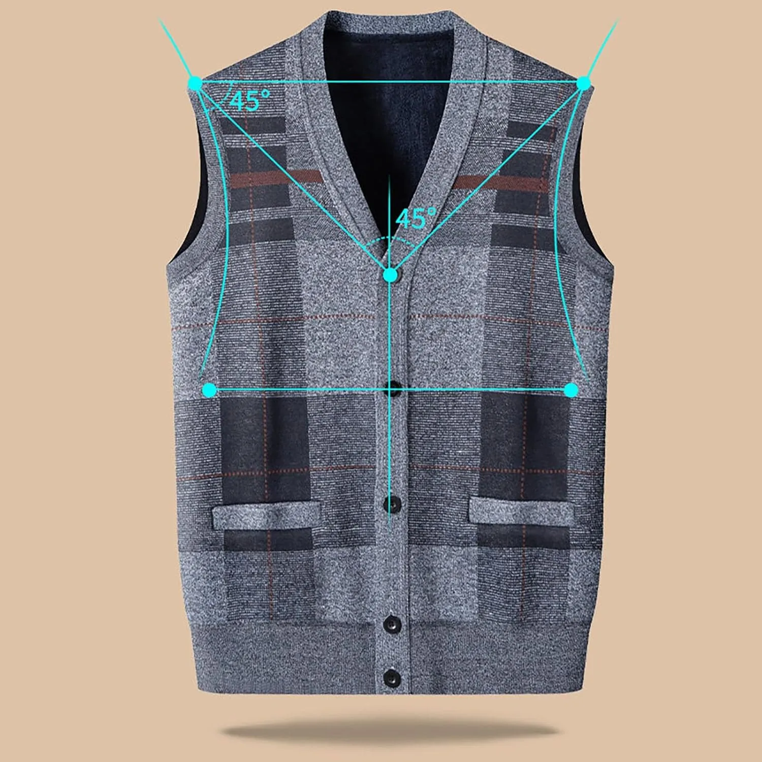 Men'S Winter Knitted Warm Vest Undershirt Men'S Inner Warm Slim Knit Sweater Vest Jacket Winter Coats for Men Long