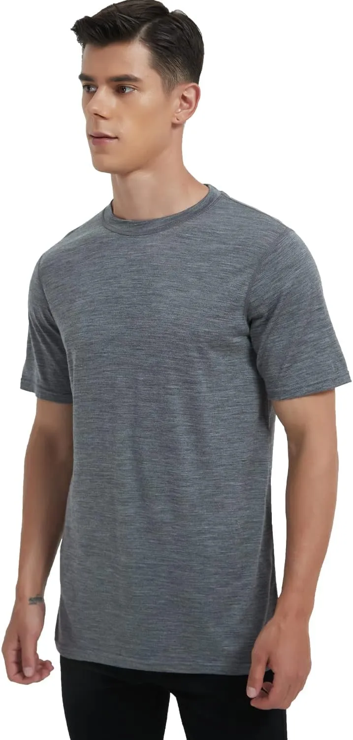 METARINO Merino Wool T-Shirts Mens Short Sleeve Lightweight Base Layer for Hiking,Travel,Hunting,Cycling