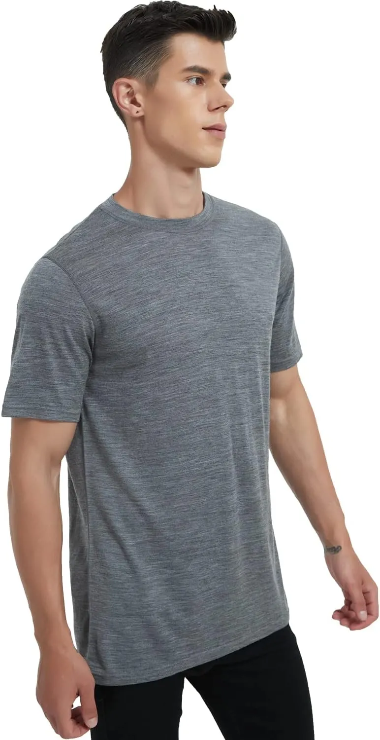 METARINO Merino Wool T-Shirts Mens Short Sleeve Lightweight Base Layer for Hiking,Travel,Hunting,Cycling