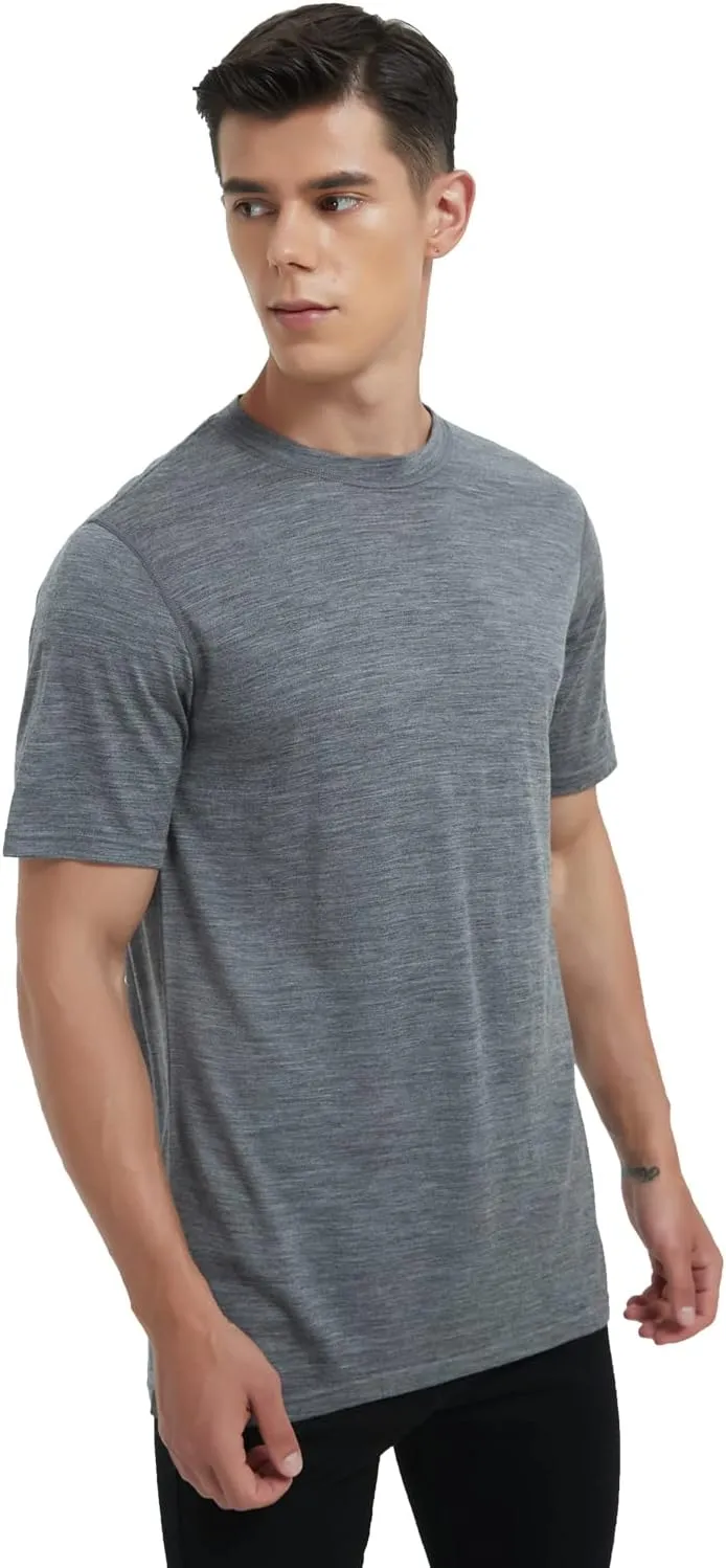 METARINO Merino Wool T-Shirts Mens Short Sleeve Lightweight Base Layer for Hiking,Travel,Hunting,Cycling