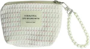 MINI Makeup Bag,Cosmetic bag Lipstick bag Travel Portable Zipper Make up Pouch coin purse for Women (light pink)
