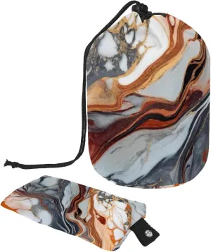 Nature Marble Texture Travel Cosmetic Bags Makeup Bag for Women, Foldable Drawstring Travel Cosmetic Bags, Portable Toiletry Bucket Bag