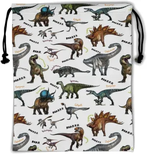 Nerxy Cool Dinosaurs Grip Bag Gymnastics - Dino Art Grip Bag for Gymnast Wild Animal Dinosaur Drawstring Bags Storage Bag Gym Pouch Bags for Personal Equipment