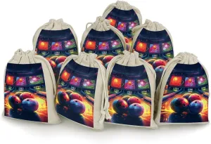 NHYDSPQ 8 Pcs Muslin Bags,Bowling Balls Cotton Drawstring Bags, Drawstring Pouch,jewelry Pouch,wedding Party Favor Gift Bag, style