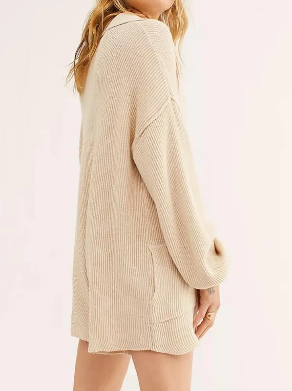 NUFIWI Women Long Sleeve Knit Sweater Rompers V Neck Button Down One Piece Jumpsuit Ribbed Loose Loungewear Outfits