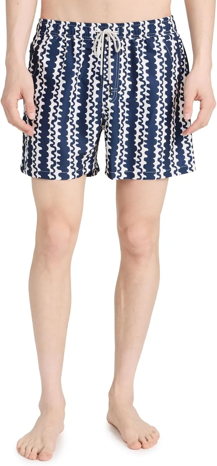 OAS Men's Blue Scribble Swim Shorts 4.75"