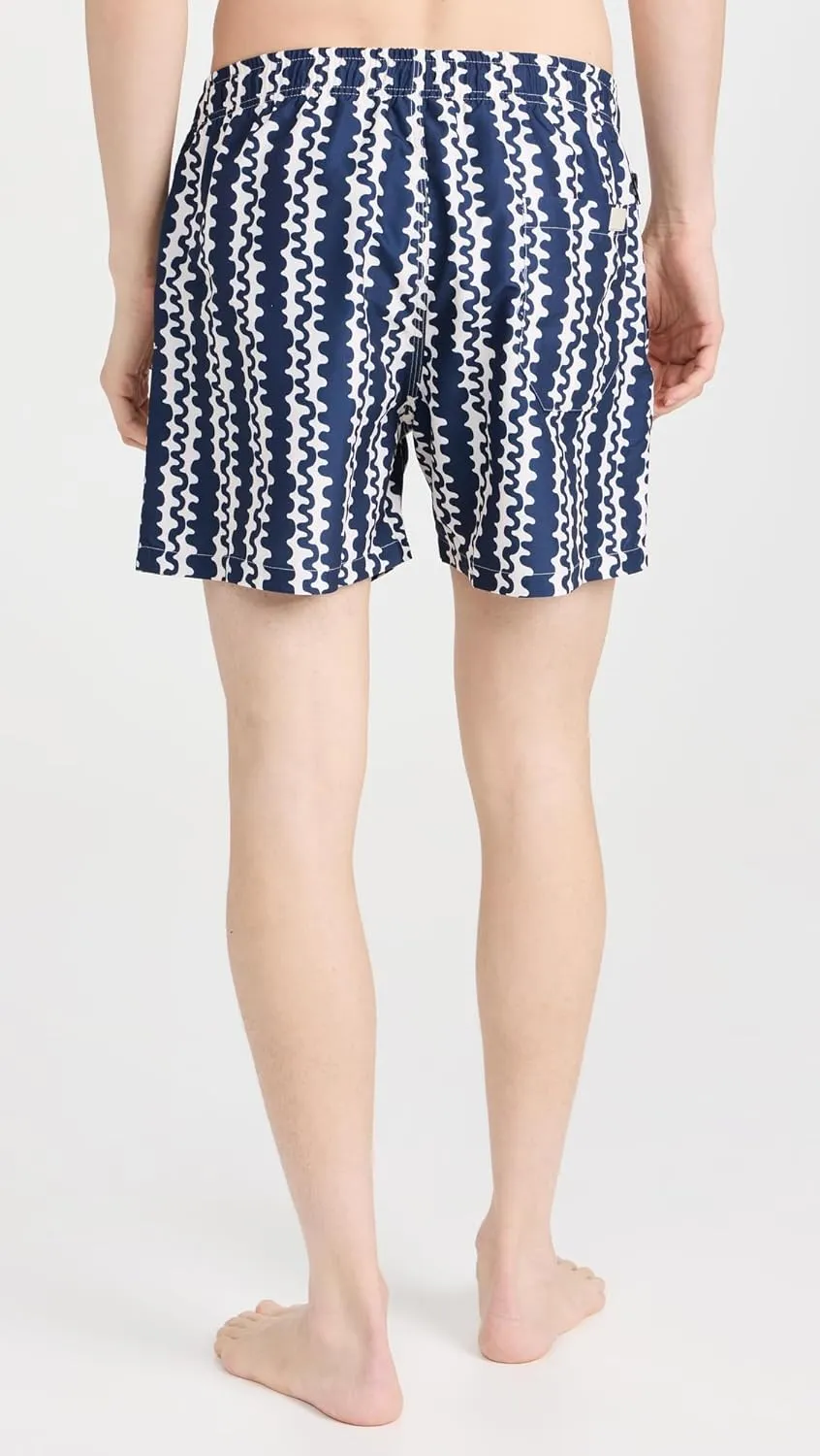OAS Men's Blue Scribble Swim Shorts 4.75"