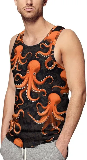 Octopus Mens Tank Top Undershirt Sleeveless Gym Vest Workout T-Shirts