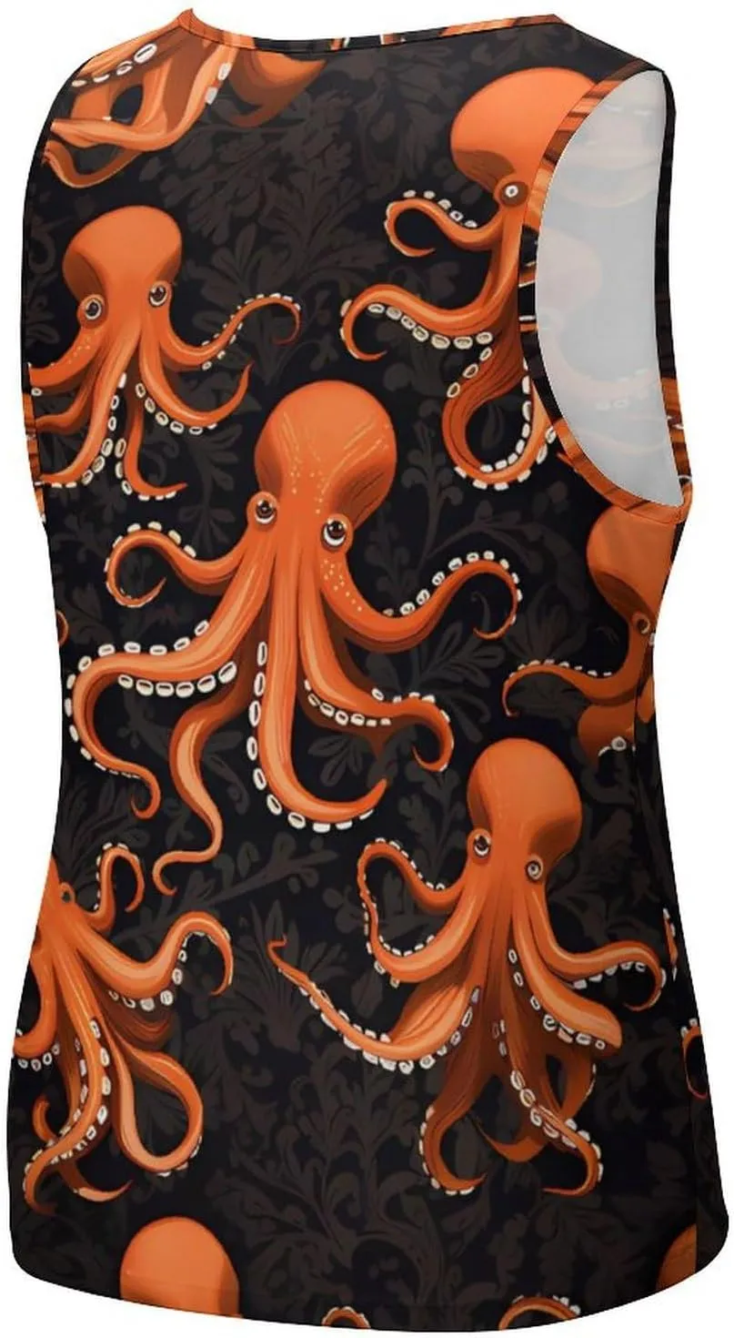 Octopus Mens Tank Top Undershirt Sleeveless Gym Vest Workout T-Shirts
