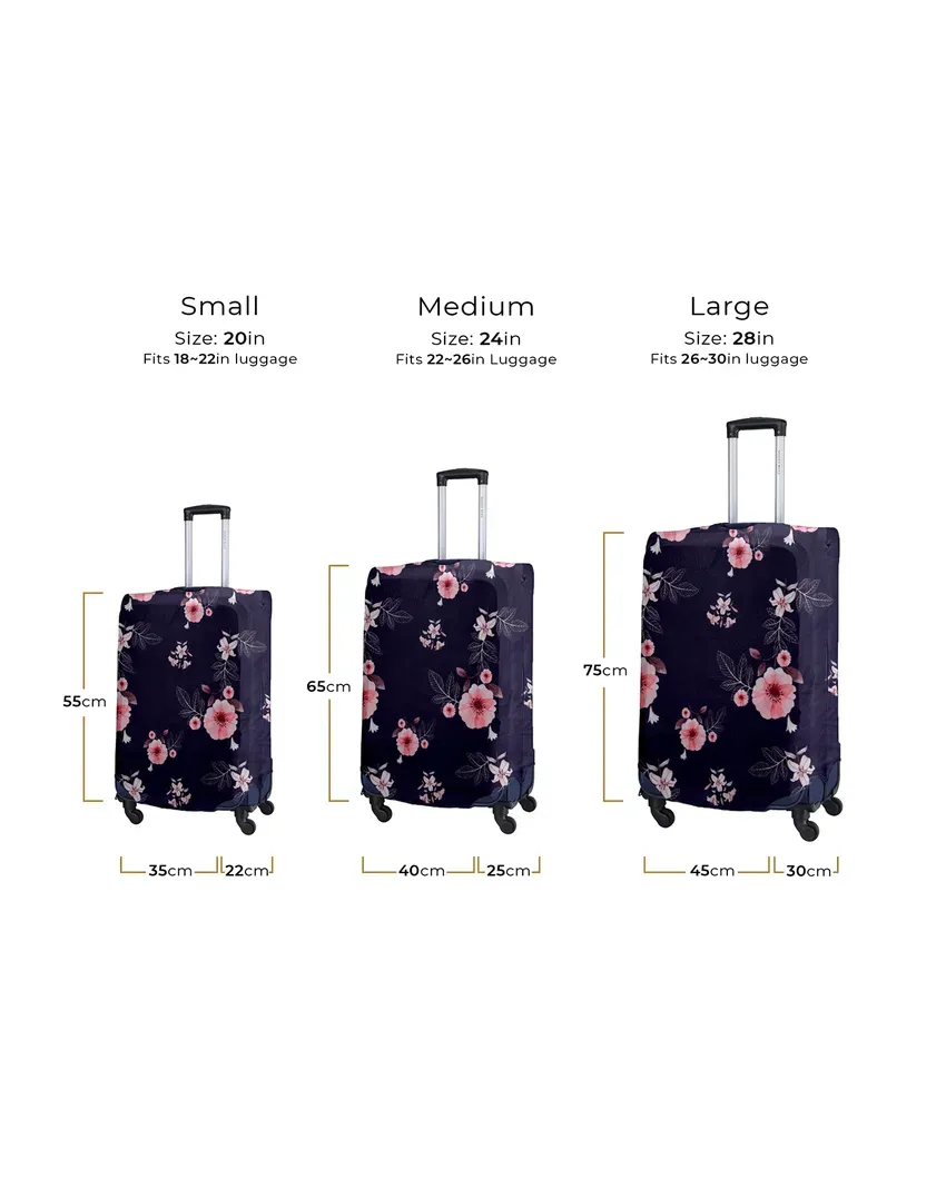 ONLY LUGGAGE COVER | Violet Polyester Stretchable Printed Protective Luggage Bag Cover