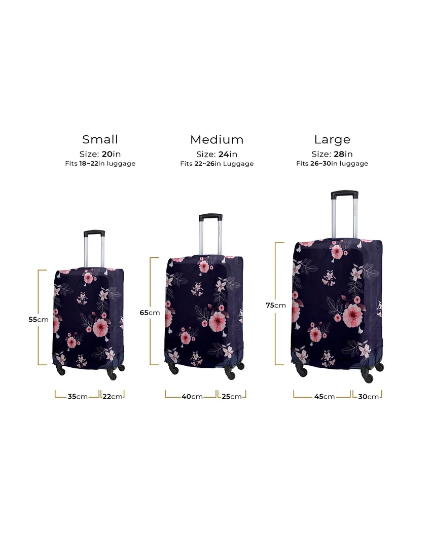 ONLY LUGGAGE COVER | Violet Polyester Stretchable Printed Protective Luggage Bag Cover