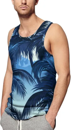 Palm Shadow Mens Tank Top Undershirt Sleeveless Gym Vest Workout T-Shirts