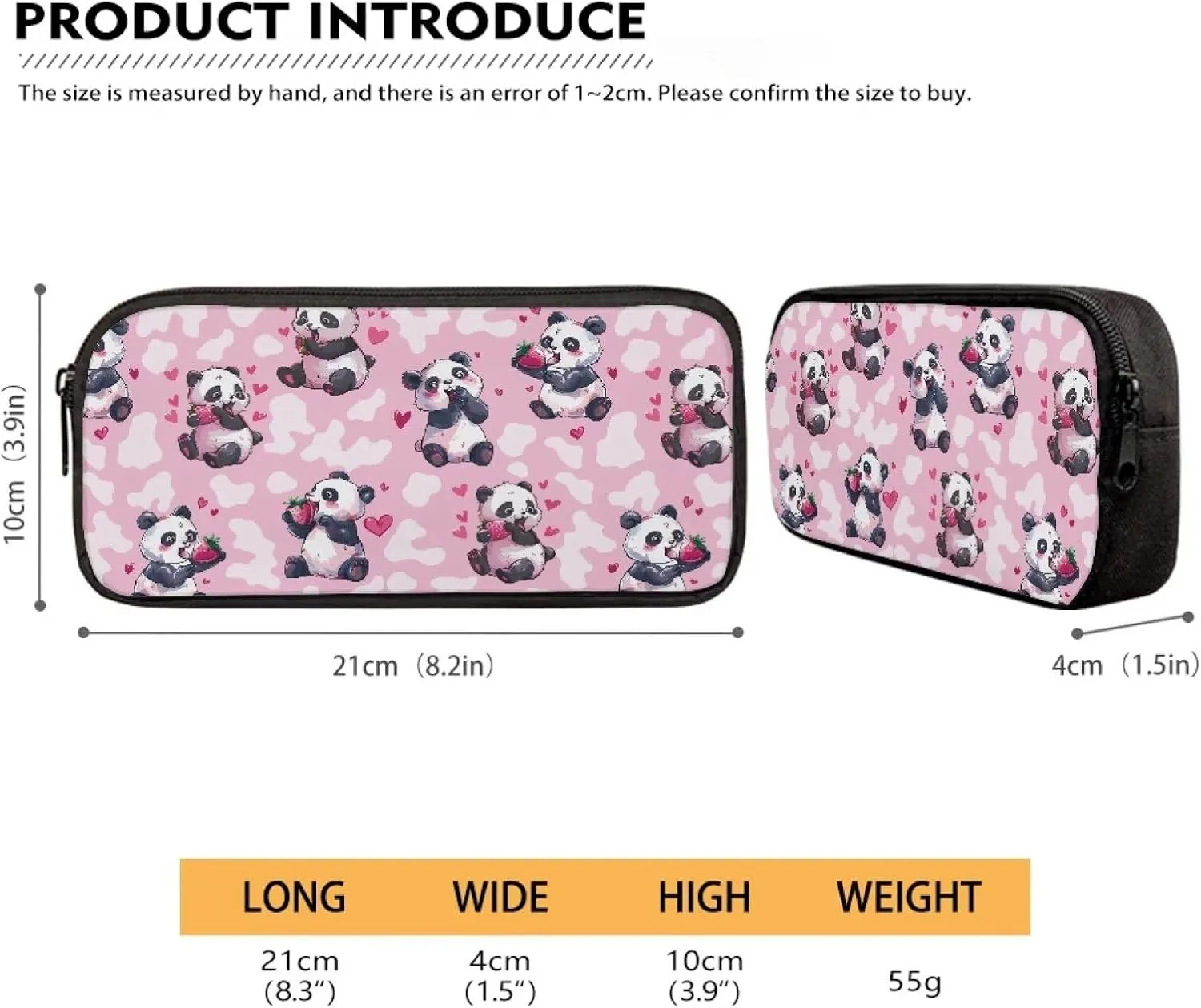 Panda Backpack for Girls With Lunch Box 3 in 1 Strawberry Pencil Case for Kids Thermal Insulated Lunch Bag Large Capacity Backpack for School