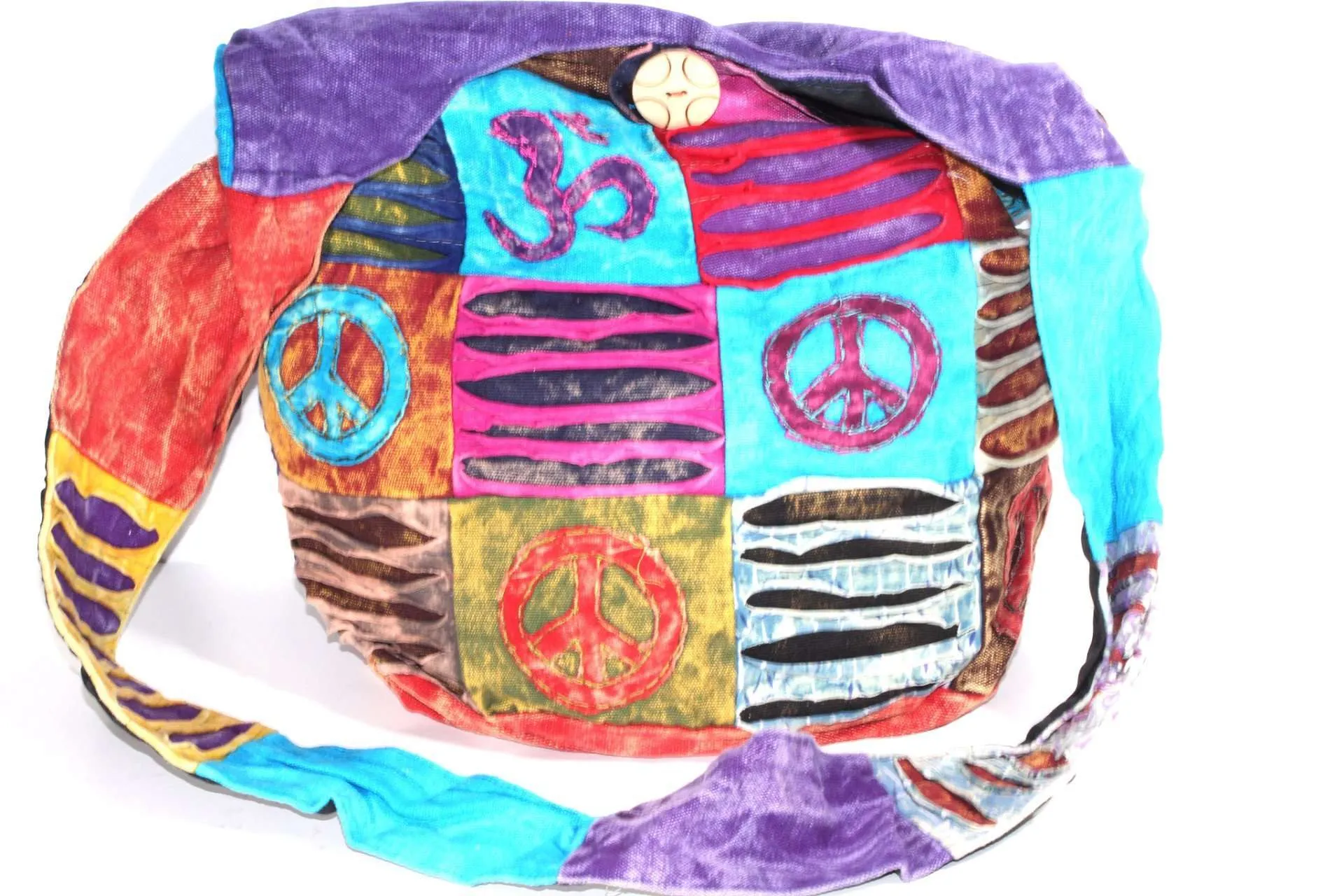 Peace & Om Patchwork Jhola Sling Bag