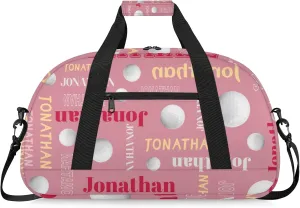 Personalized Duffle Bag - Custom Name Kids Sports Bag, Sleepover Bags for Girls, Lightweight Toddler Boys Overnight Bag for Weekender Travel Cheer Dance Ball Game, Golf Text