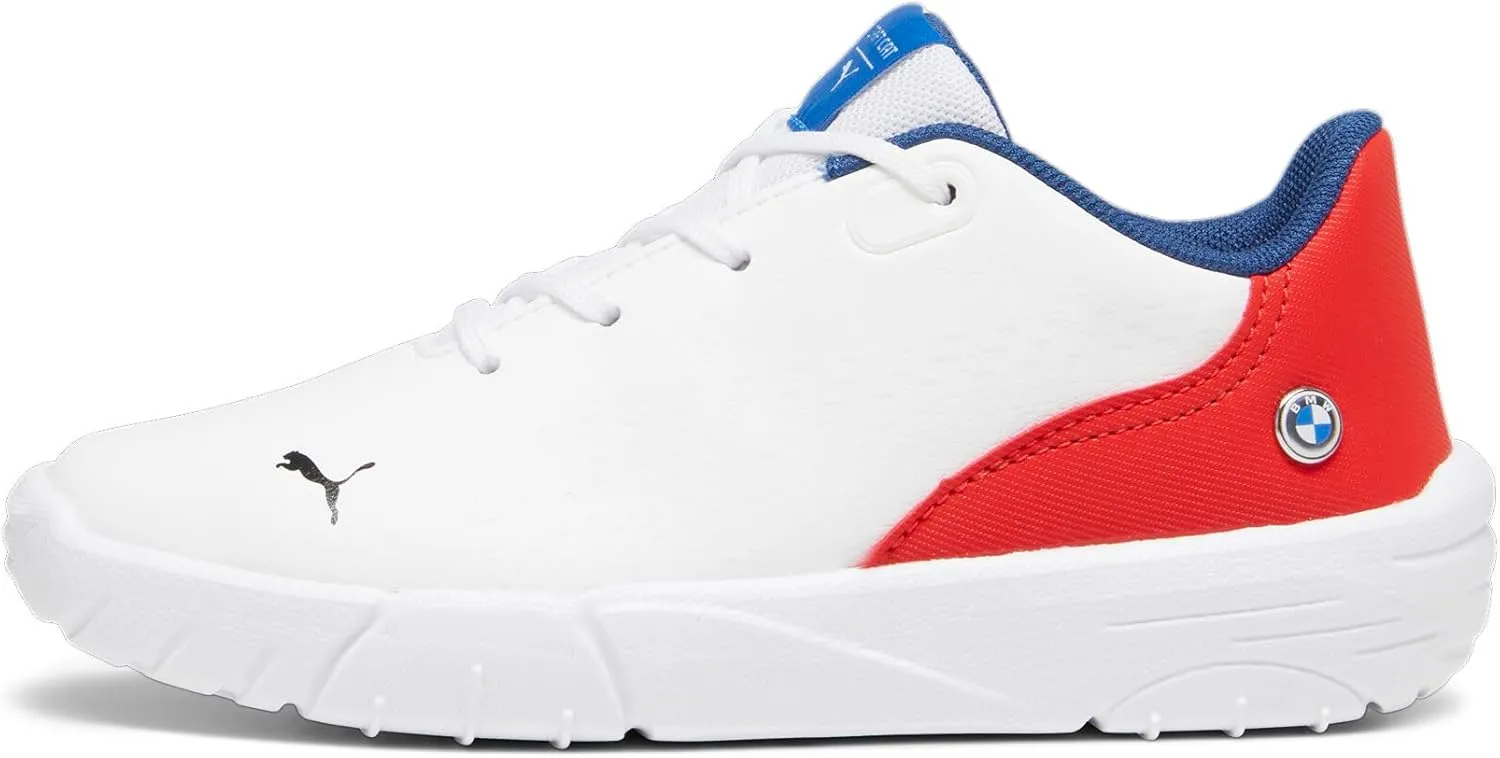 PUMA Unisex-Child Alternative Closure Shoes BMW M Motorsport Drift Cat Decima Hook and Loop Sneaker, Black/Pop Red White, 11.5 US Little Kid