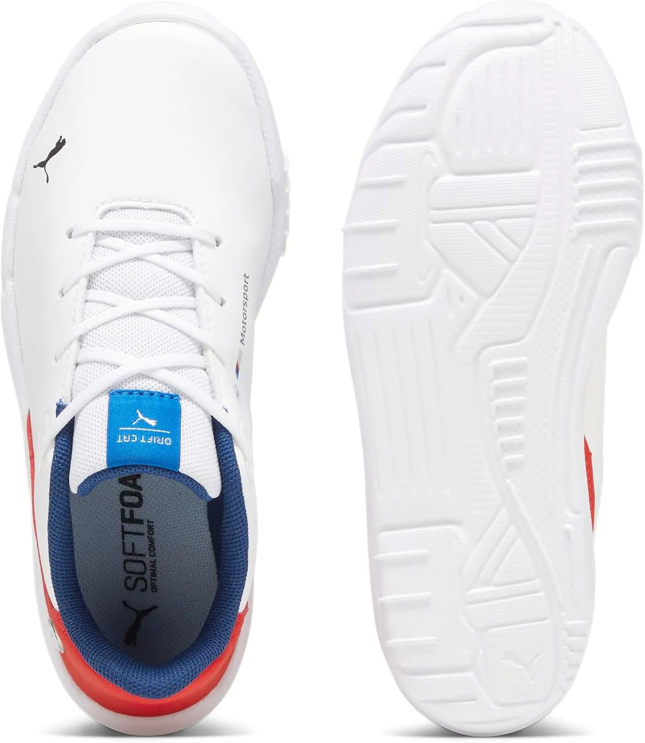 PUMA Unisex-Child Alternative Closure Shoes BMW M Motorsport Drift Cat Decima Hook and Loop Sneaker, Black/Pop Red White, 11.5 US Little Kid