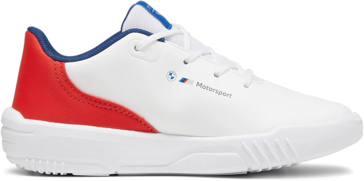 PUMA Unisex-Child Alternative Closure Shoes BMW M Motorsport Drift Cat Decima Hook and Loop Sneaker, Black/Pop Red White, 11.5 US Little Kid