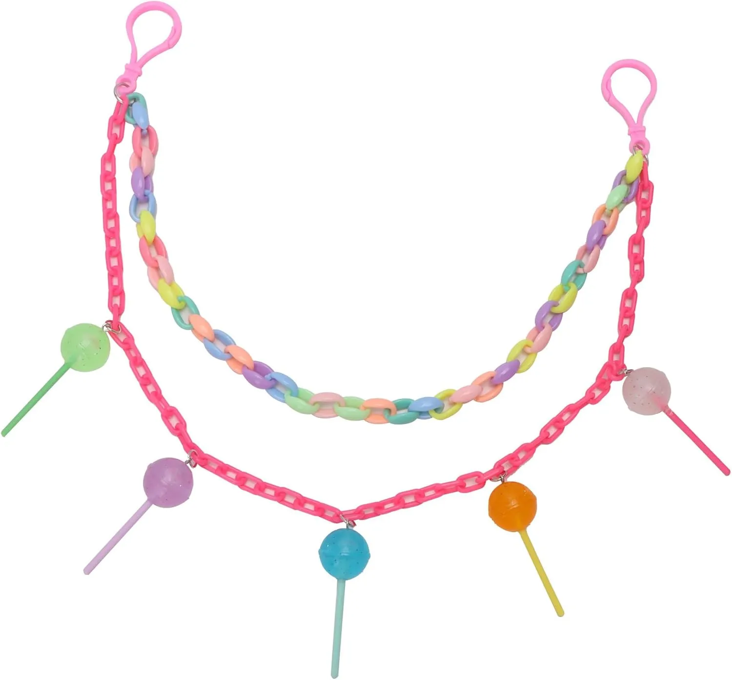 Rainbow Lollipop Charm Hip Hop Punk Jean Pant Chain for Woman Men Colorful Acrylic Chunky Layered Candy Tassel Rock Street Trousers Pocket Wallet Chains Gothic Belt Body Jewelry Keychain Accessories