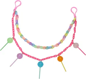 Rainbow Lollipop Charm Hip Hop Punk Jean Pant Chain for Woman Men Colorful Acrylic Chunky Layered Candy Tassel Rock Street Trousers Pocket Wallet Chains Gothic Belt Body Jewelry Keychain Accessories