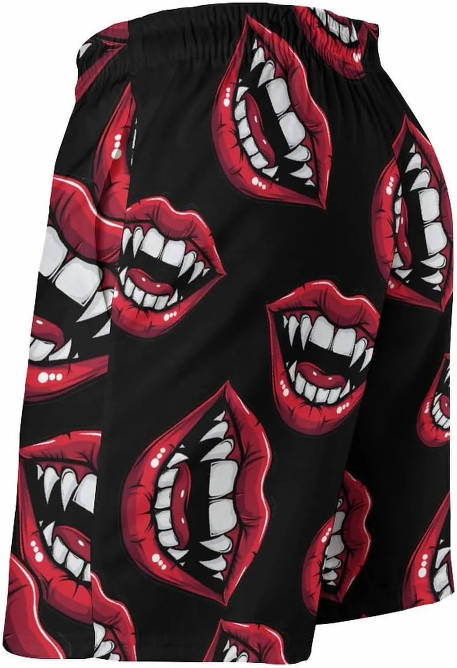 Red Clown Vampire Mouth Creepy Lips Men's Swim Trunks Quick Dry Board Shorts Breathable Summer Beach Shorts Bathing Suits