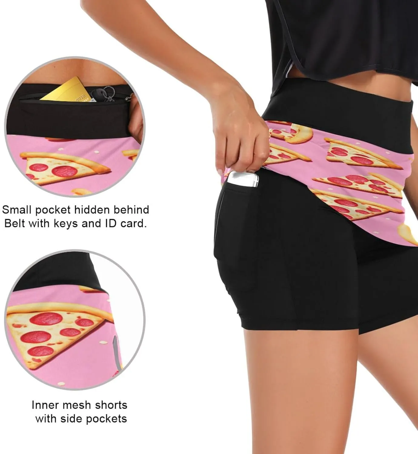 Red Lobster Athletic Skorts for Women with Pockets High Waist Skirt for Running Tennis Golf Workout
