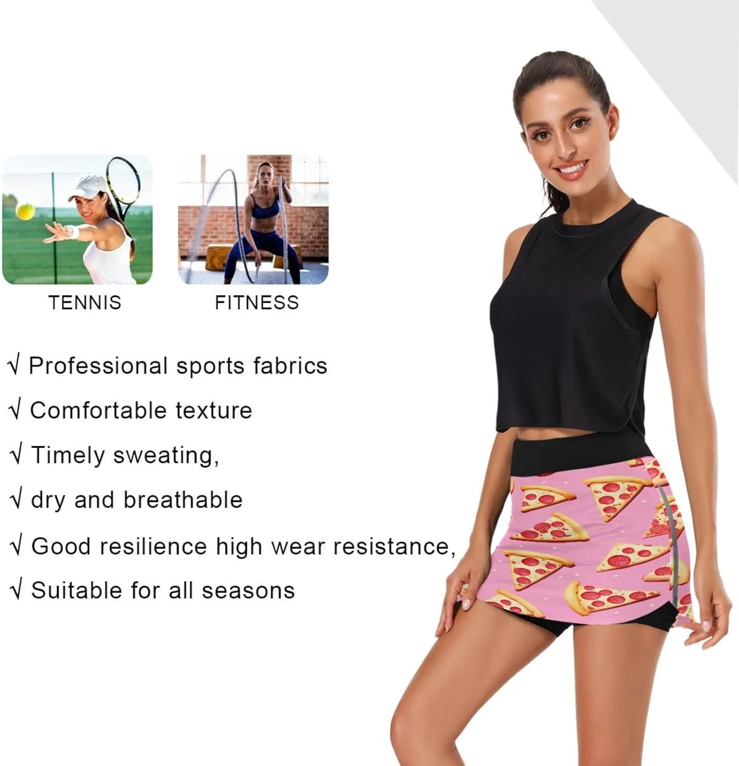 Red Lobster Athletic Skorts for Women with Pockets High Waist Skirt for Running Tennis Golf Workout