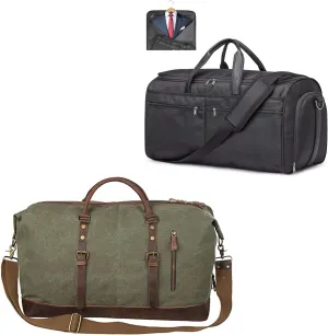 S-ZONE Duffle Bag for Travel with Convertible Travel Garment Bag