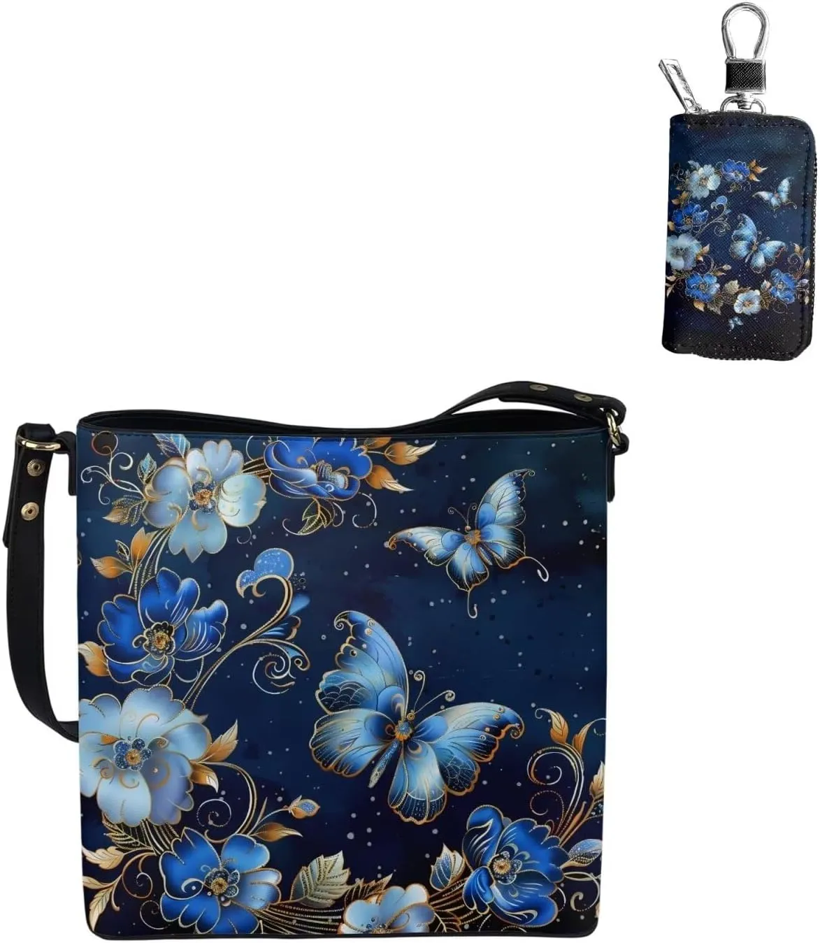 Saddle Bags Set 2 Piece Bucket Bags Shoulder Bag Handbag Car Key Fob Protector