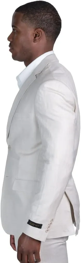 Slim Fit 2 Button Linen Blazer Jacket Notch Lapel 3024