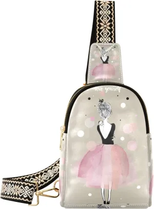 Small Sling Bag Waist Packs Leather Crossbody Packs Chest Bag Beautiful Girl for Women Travel Belt Purse