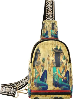Small Sling Bag Waist Packs Leather Crossbody Packs Chest Bag Egyptian Woman for Women Travel Belt Purse