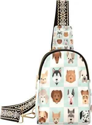 Small Sling Bag Waist Packs Leather Crossbody Packs Chest Bag Kinds Of Dog for Women Travel Belt Purse