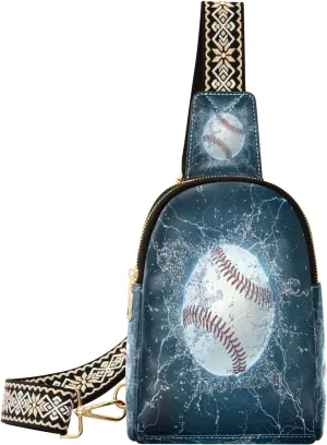Small Sling Bag Waist Packs Leather Crossbody Packs Chest Bag Water Baseball for Women Travel Belt Purse