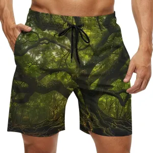 South Carolina Angel Oak Tree Men's Swim Trunks Quick Dry Board Shorts Breathable Summer Beach Shorts Bathing Suits