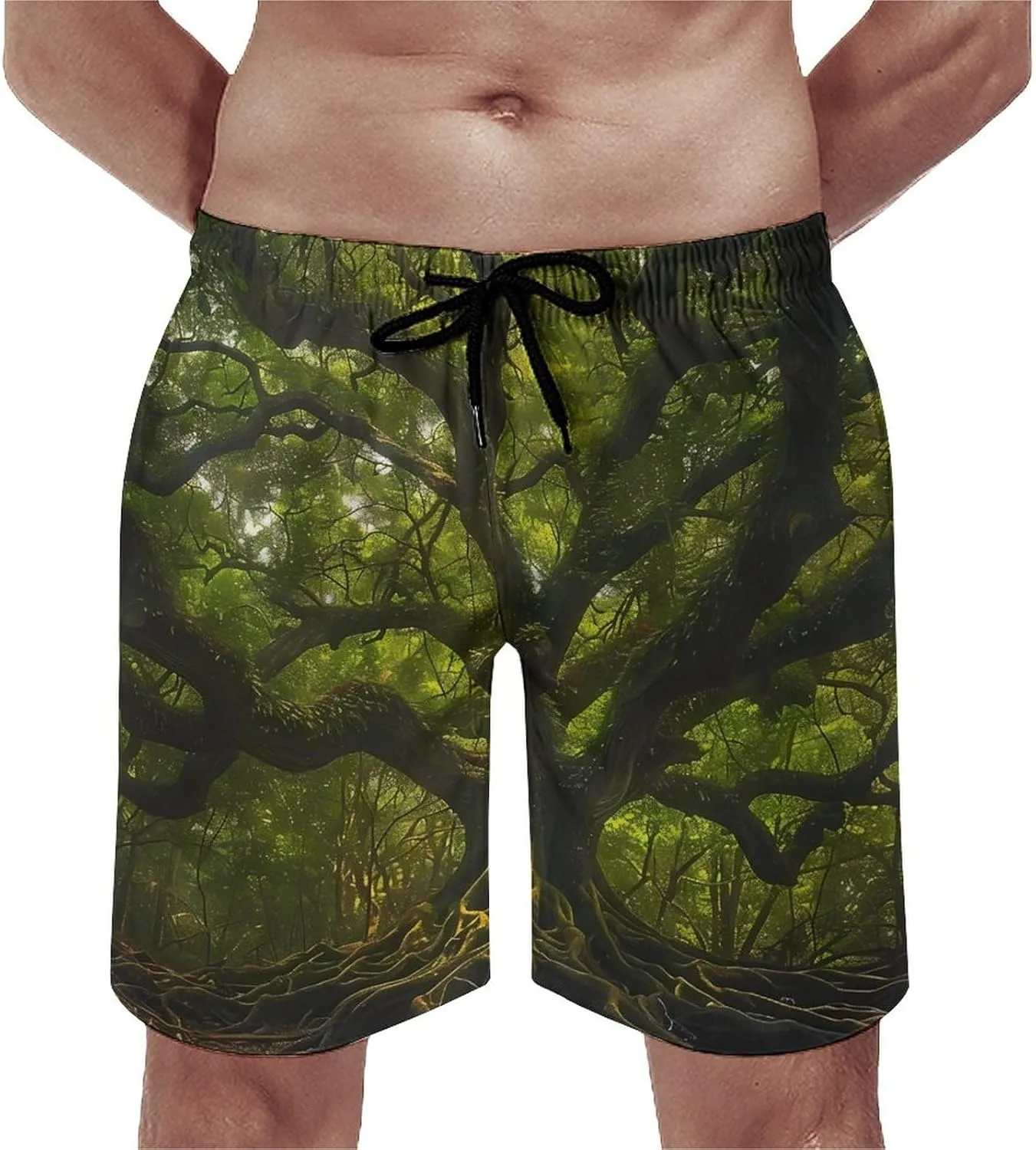 South Carolina Angel Oak Tree Men's Swim Trunks Quick Dry Board Shorts Breathable Summer Beach Shorts Bathing Suits